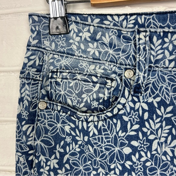 Altar’d State Blue Floral Flare Bell Bottom Jeans Size 27 - Picture 9 of 14